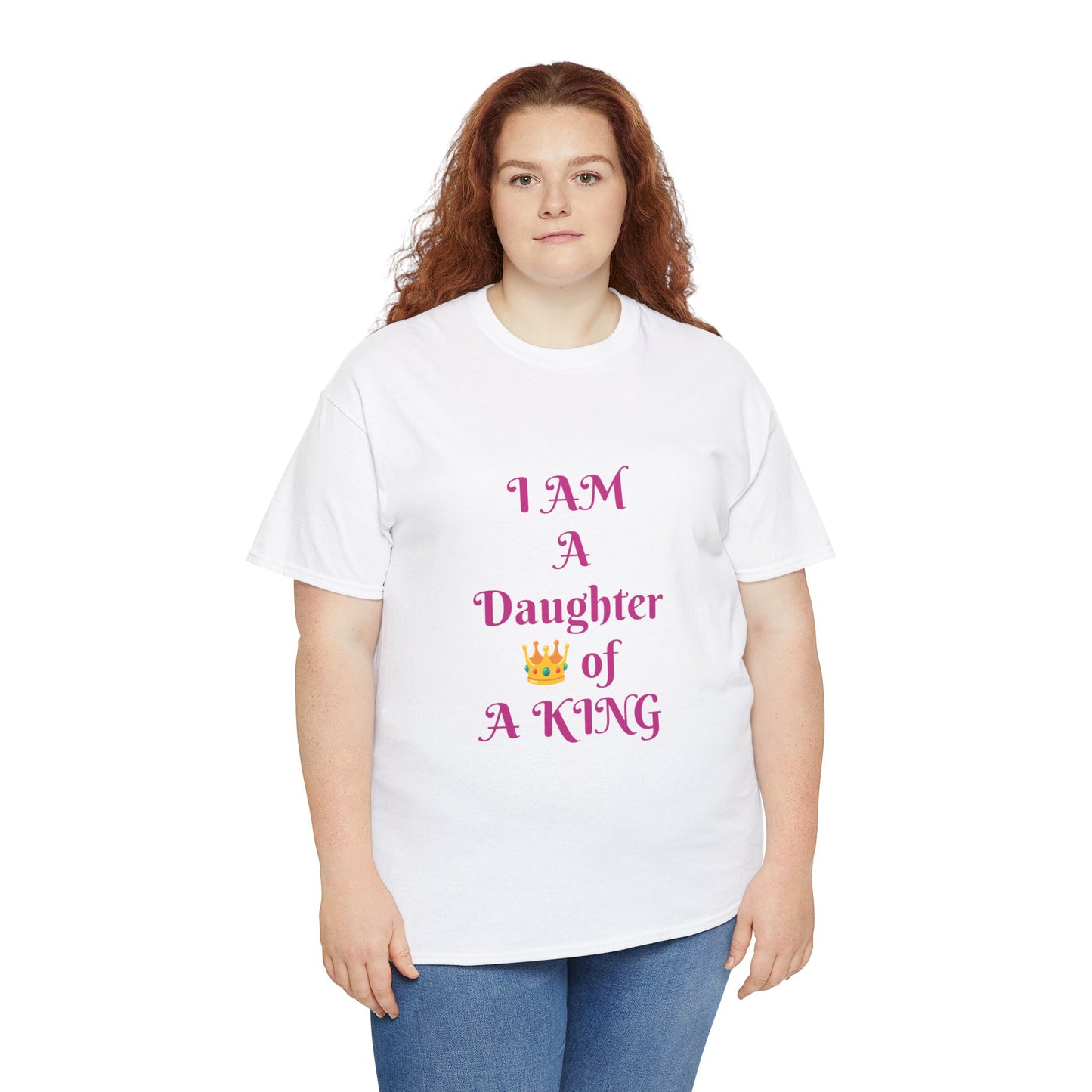 I Am A Daughter of A King  Pink Lettering T-shirt Women